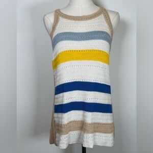 KUT From The Kloth Sleeveless Striped Cotton Crocheted Top Women’s Size Large